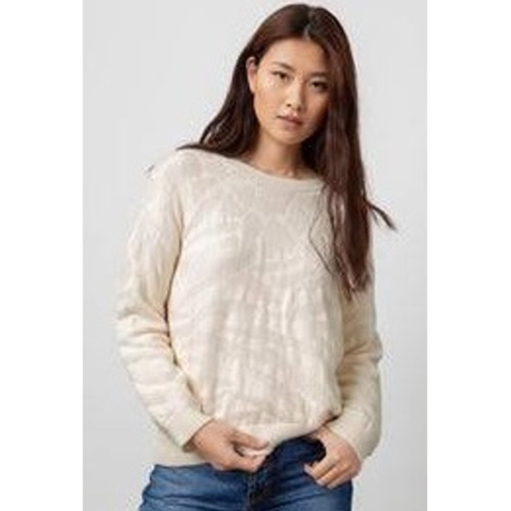 Rails Chance Ivory Pink Mixed Animal Womens L Cotton Cashmere Blend‎ Casual Cozy